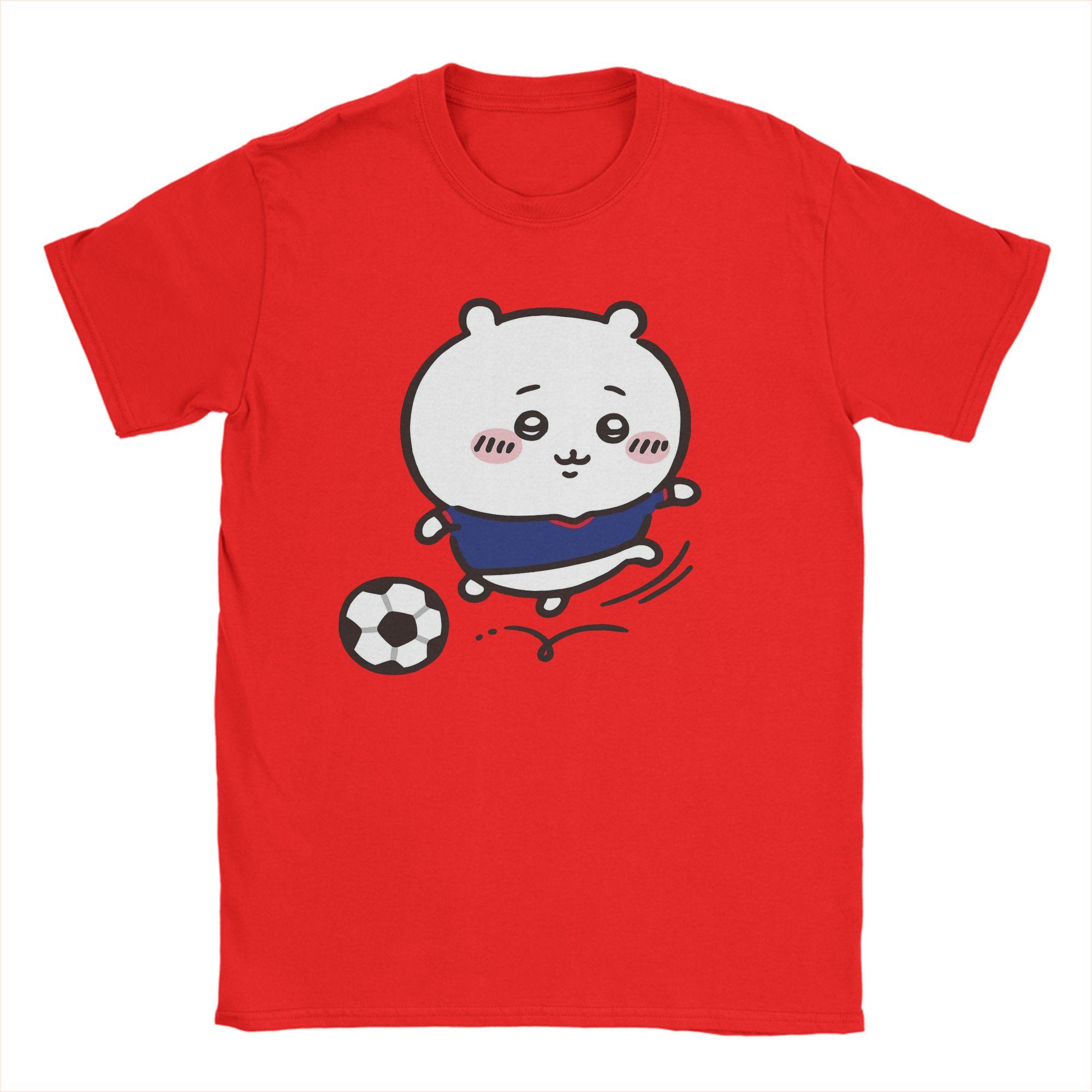 

Chiikawas Football TShirt for Men Novelty 100 Cotton Tees Round Collar Short Sleeve T Shirt Graphic Printed Clothes S
