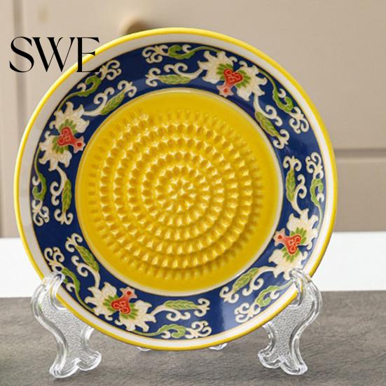 Grater Plate For Herbs Ceramic Garlic Grinder Bowl, Manual Ginger Fruit Zester Mixing Dish Dish, All-in-One Prep Serving Tray, Modern Minimalist