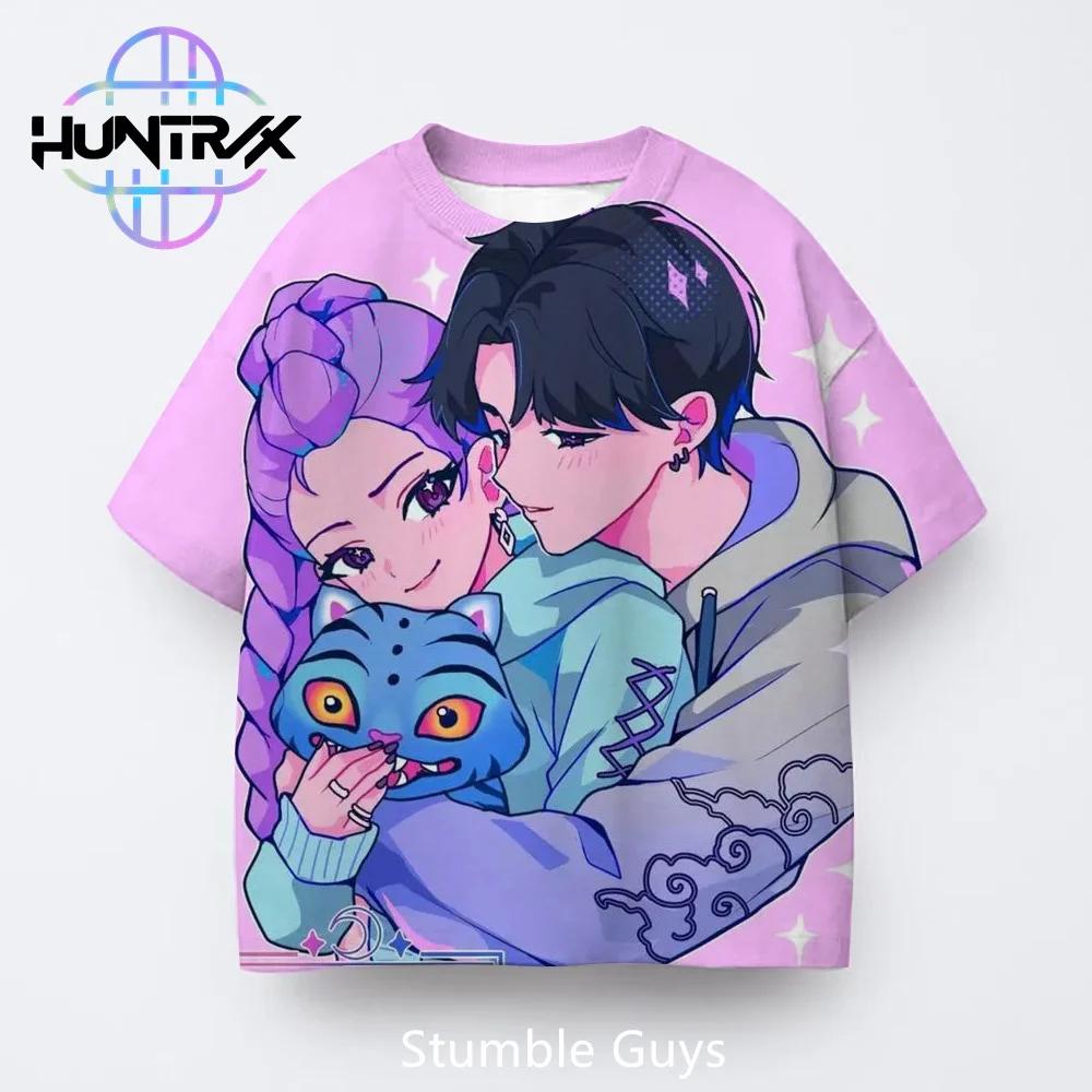 

Boys and girls casual fashion children Kpop demon hunter 3D short sleeved summer T-shirt anime clothing 6XL