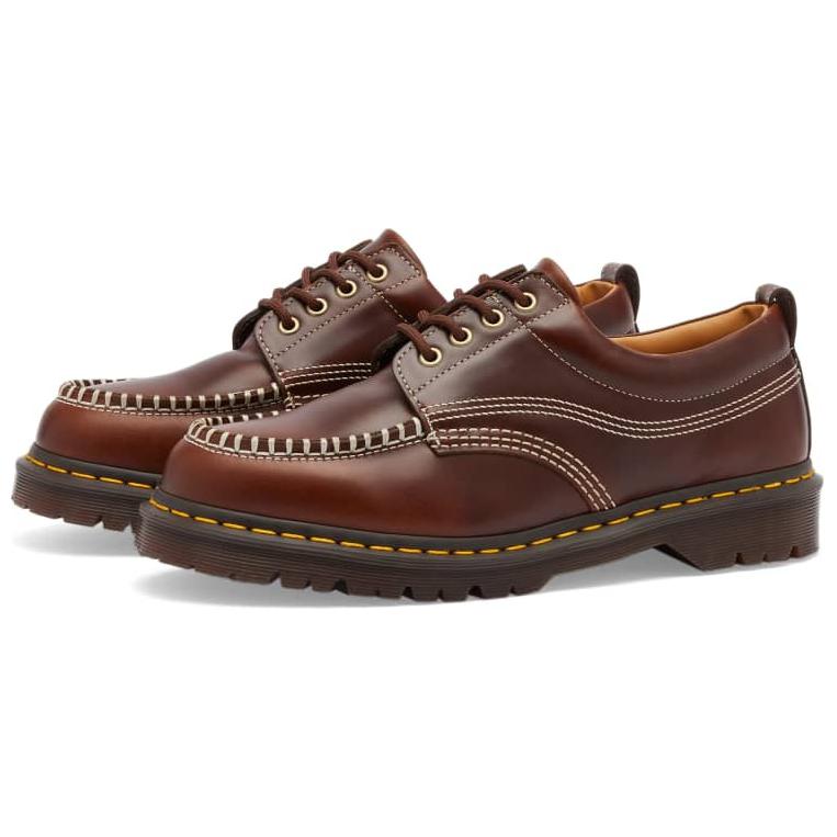 Dr. Martens Leather Trendy Comfortable Lace-Up Low-Top Casual Shoes Unisex Casual Shoes Brown 31817243