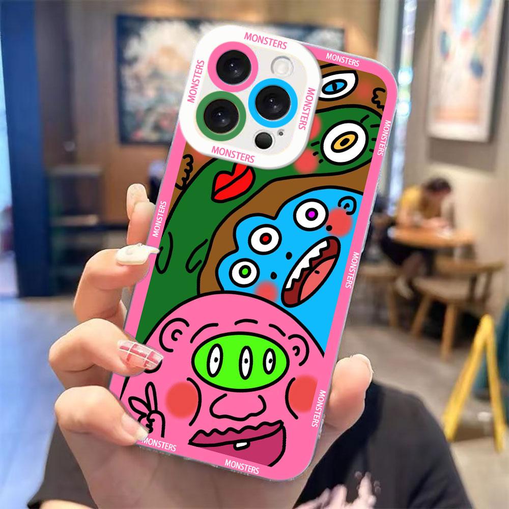Cute Little Monster Clear Phone Case For Samsung A03S A03 A04 A05 A05S A06 A7 A11 A10S A12 A13 A14 A15 A16 NOTE 10 20 ULTRA Case
