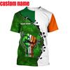Summer New Printed Irish Celtic Men's and Women's T-shirt, Custom Name Short Sleeve Unisex Shirt, Harajuku Large Casual Sty