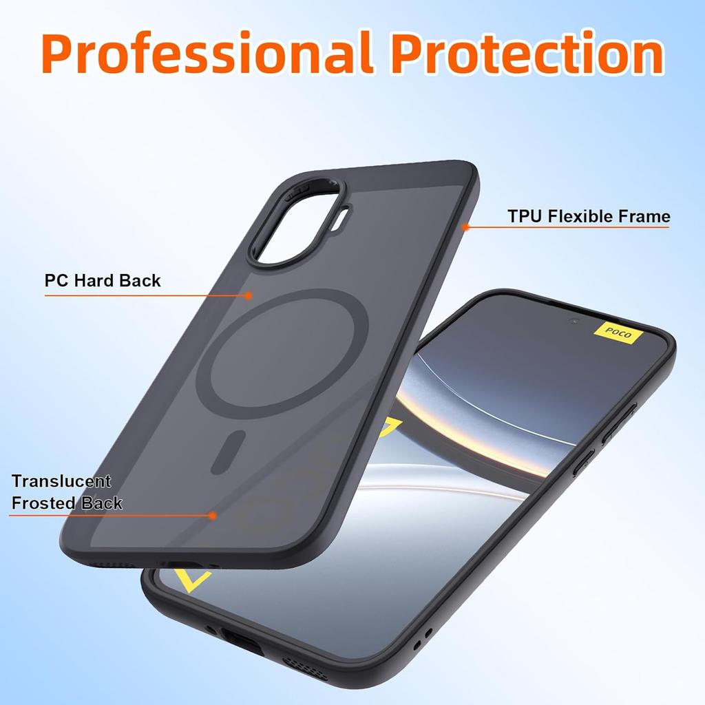 High Qualiy For  Magnetic Wireless Charging Case For Xiaomi Poco F7 PocoF7 G Shockproof Matte Back Cover Coque