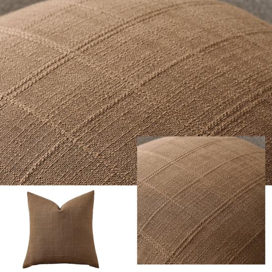 Cotton Linen Pillow Cover Nordic Style Breathable Fabric Checkered Jacquard Design Pillowcase Versatile Home