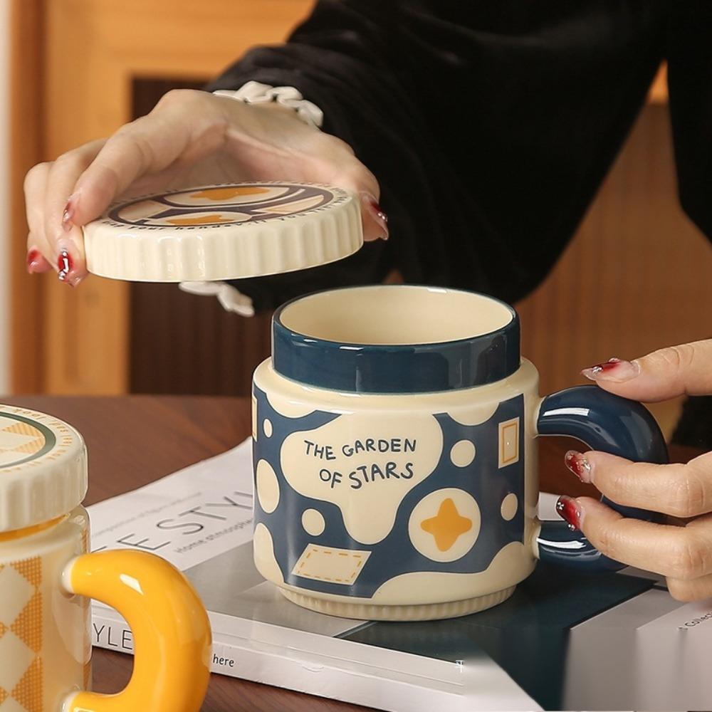 China-Chic Flowers Ceramic Mug Large Capacity Milk Cup Creative Couple Cups  Home