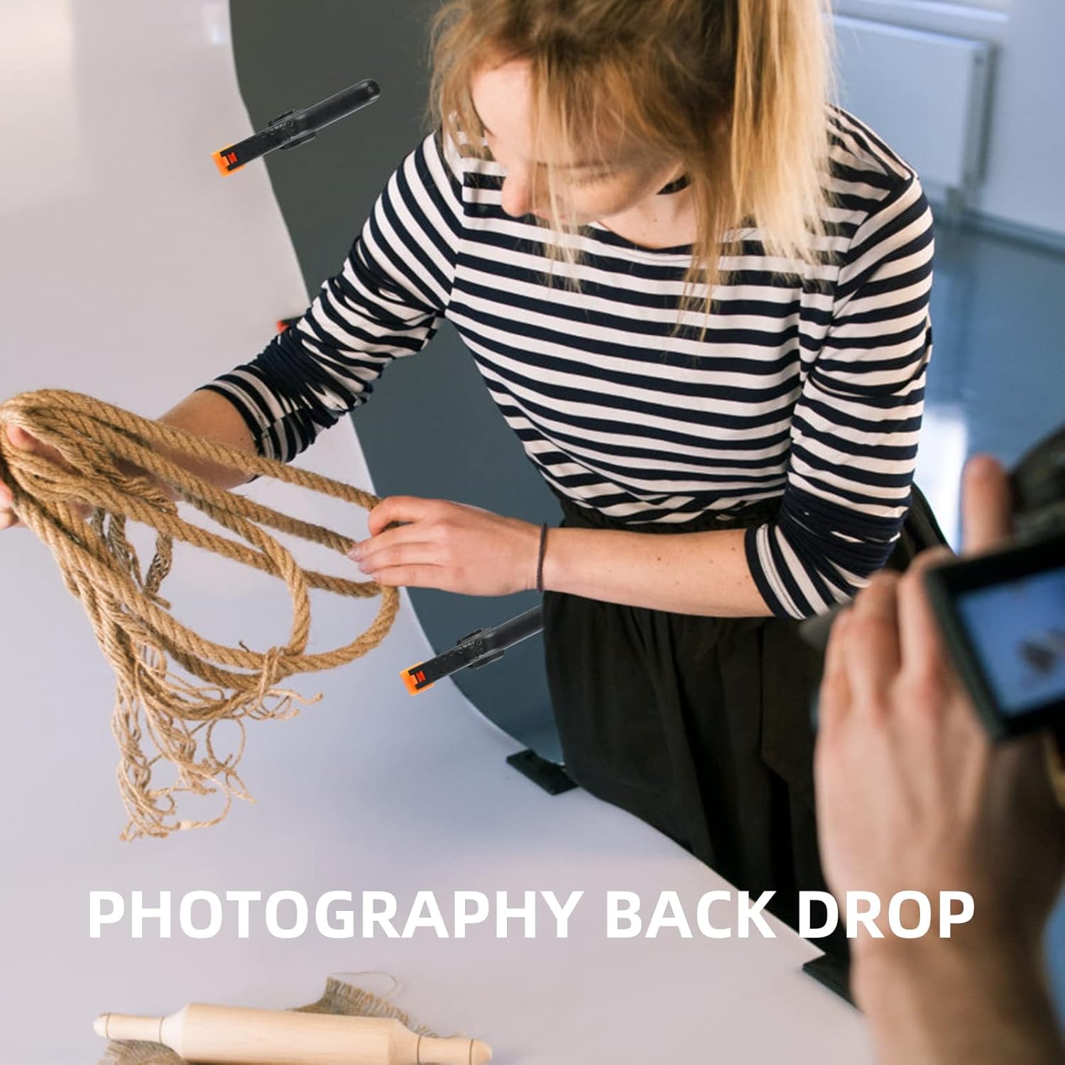 16 Pack Small Spring Clamps, 3.5 Inch Heavy Duty Clamps for Backdrop Stand, Plastic Clips for Crafts and Backdrop Clips for Crafts, Woodworking,