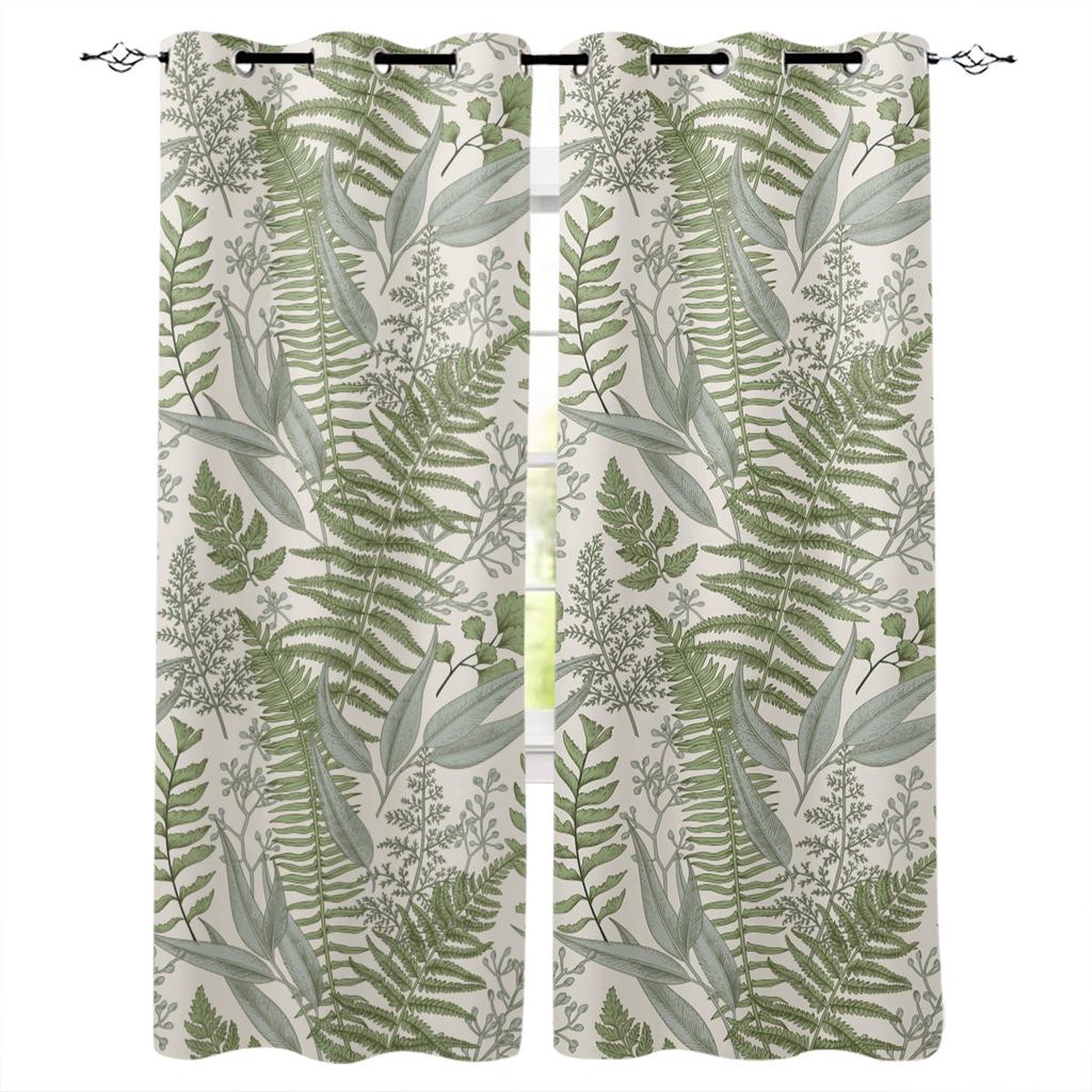 Rideaux de Fenêtre Aquarelle Bleue Panneaux de Rideaux de Cuisine Rideaux Décoration Intérieure pour Salon Rideaux pour Chambre à Coucher