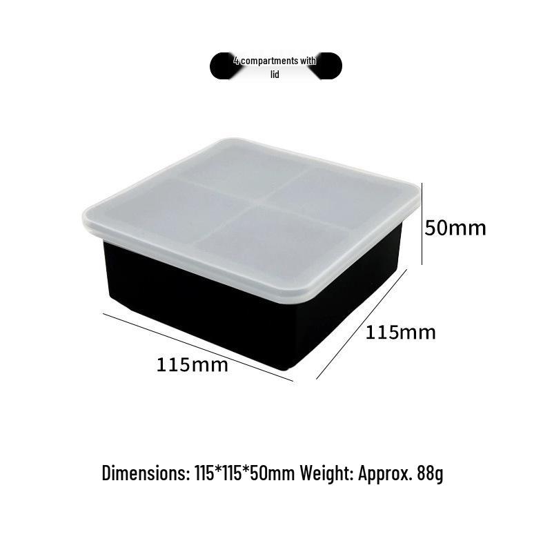 Silikonowa forma na kostki lodu kwadratowe 15 kostek z pokrywką - Forma klasy spożywczej do whisky i koktajli