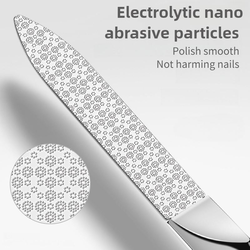 Stainless Steel Double Side Nail File Styling Accessories Polish Remover For Buffer Manicure Tools For Salon Home And Travel