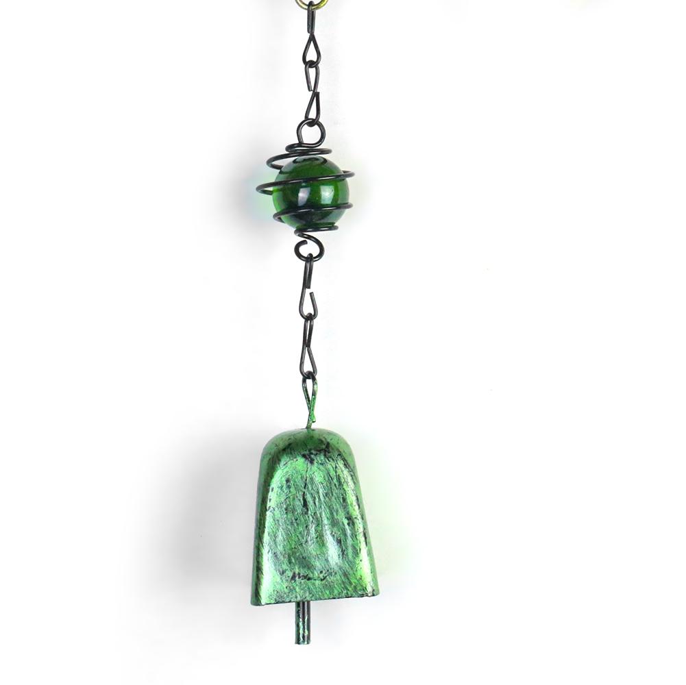 Charms Lucky Hummingbird Kingfisher Crystal Ball Bell Sound Dangle Metal Wind Chime Pendant Fairy Garden Balcony Hanging Decor