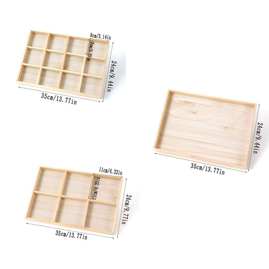 1PCS All Solid Wood Jewellery Tray Lattice Storage Tray Jewellery Loose Beads Bracelets Strings Jewellery Display Tray