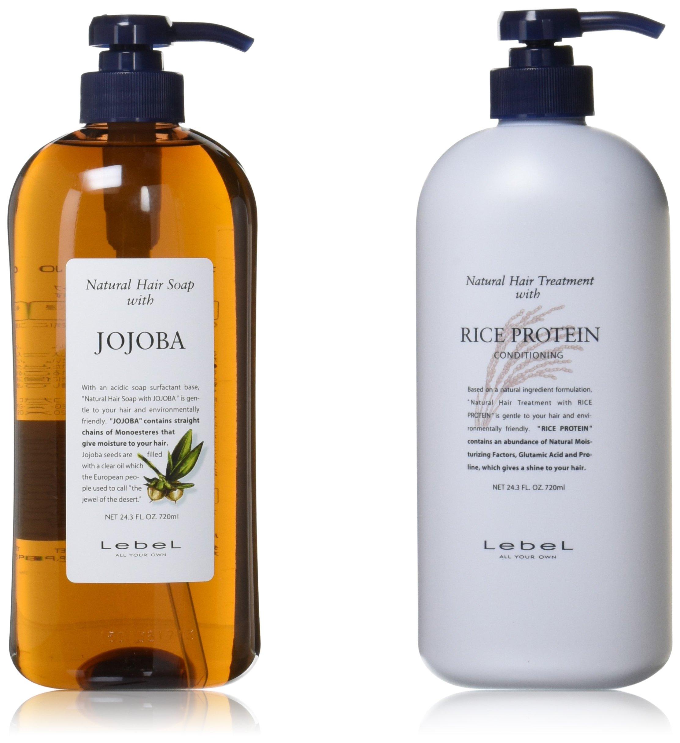 

[Standard Set] LebeL Natural Hair Soap with JO (Jojoba 720ml) & Natural Hair Treatment with RP (Rice Protein 720g) Moisturizing