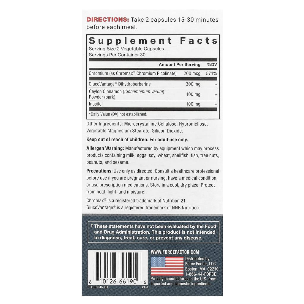 Force Factor, Ultra Berberine™, 60 Veggie Capsules