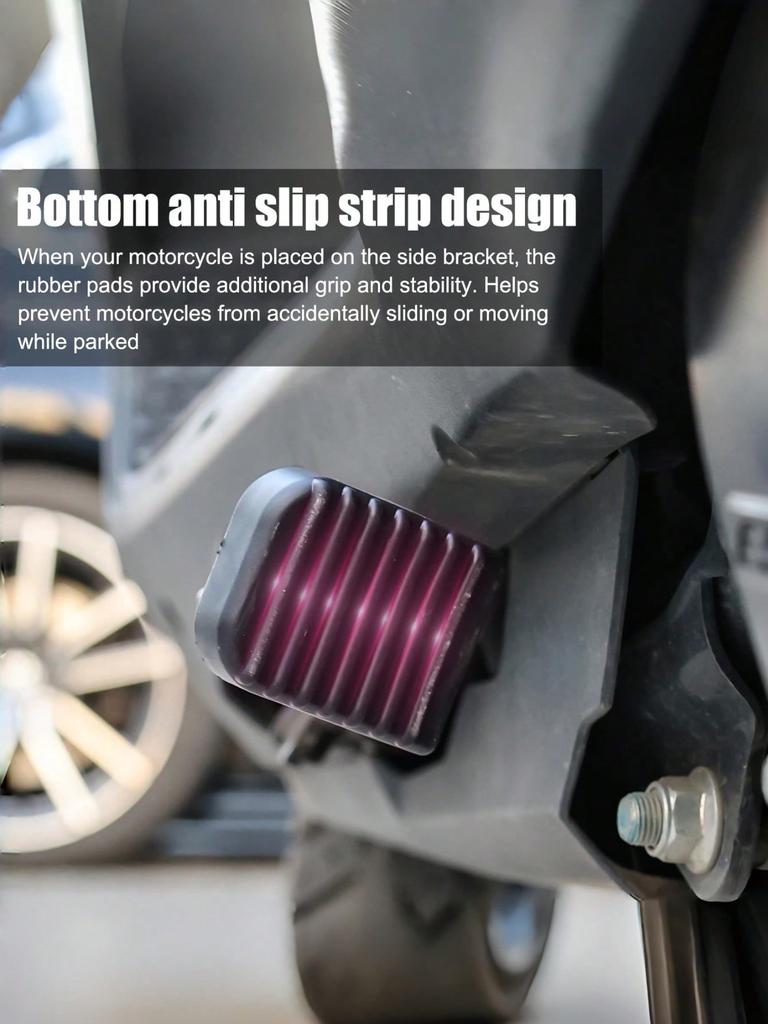 Universal Motorcycle Side Stand Pad – Rubber Non-Slip Oversized Base Extender, Fits All Motorcycles & E-Bikes