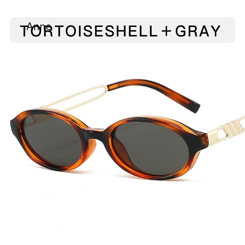 Retro Small Oval Women Sunglasses Fashion Shades UV400 Men Punk Tea Green Sun Glasses  Gafas De Sol