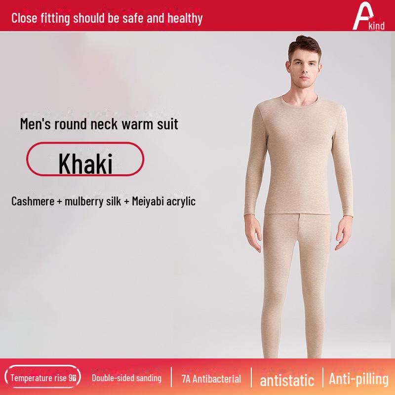 Unisexová německá kašmírová termoprádlová souprava: Hedvábím vylepšený, sametem podšitý, teplý oblek na podzim
