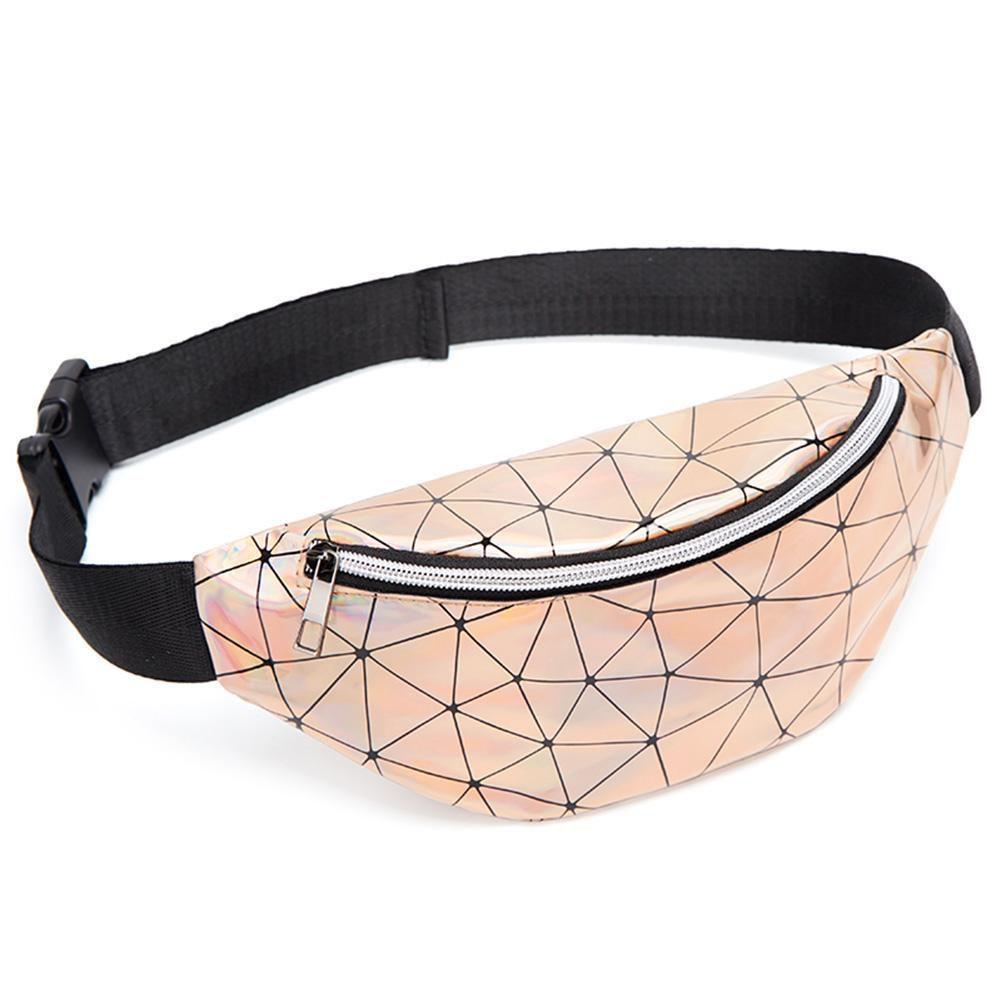 Elegant Geometric Holographic Waist Bags Stylish Fanny Belt Packs For Any Occasion