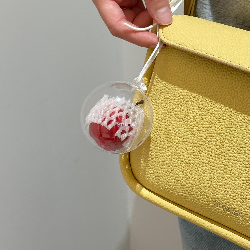 Back-to-School Red Apple Backpack Pendant & Quirky Keychain Ornament