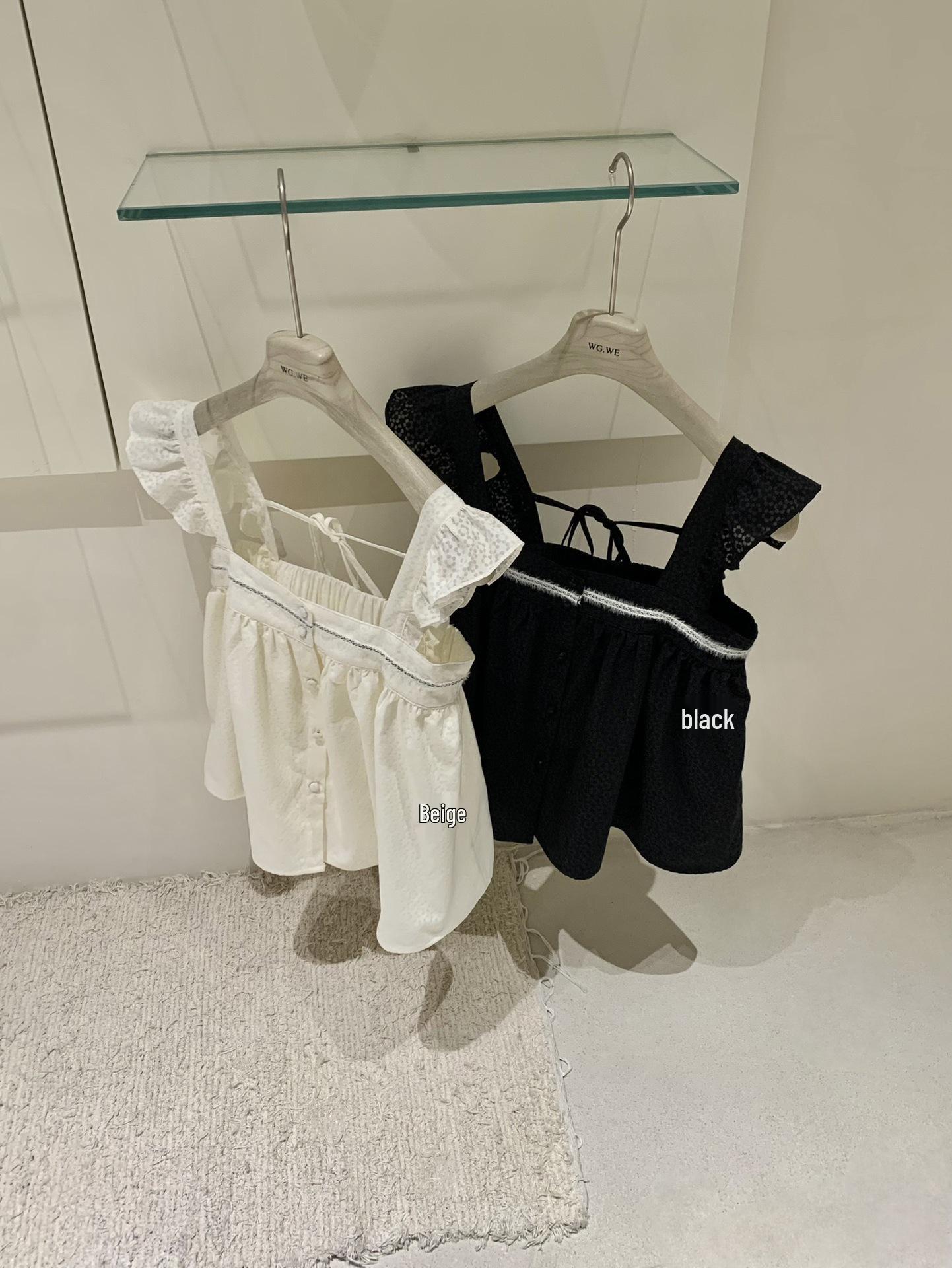 Women s Spring/Summer Square Neck Lace Trim Camisole Top WGWE8834 M бежевый