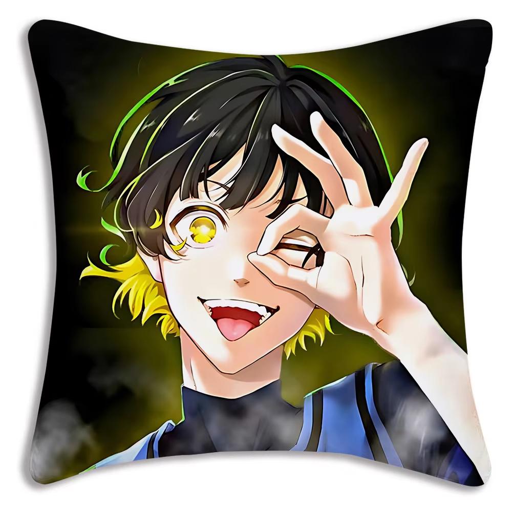 Anime Blue Lock Pillow Covers Cartoon Sofa Living Double-sided Printed Square Pillow Bedroom Room Decoration Pillowcase Gift