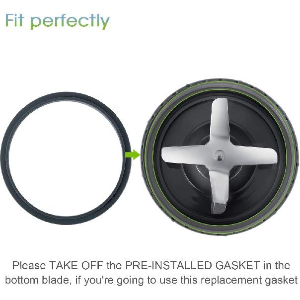 Pack of 6 Replacement Parts Gaskets with Lip Compatible with 900w NutriBullet Extractor Blender