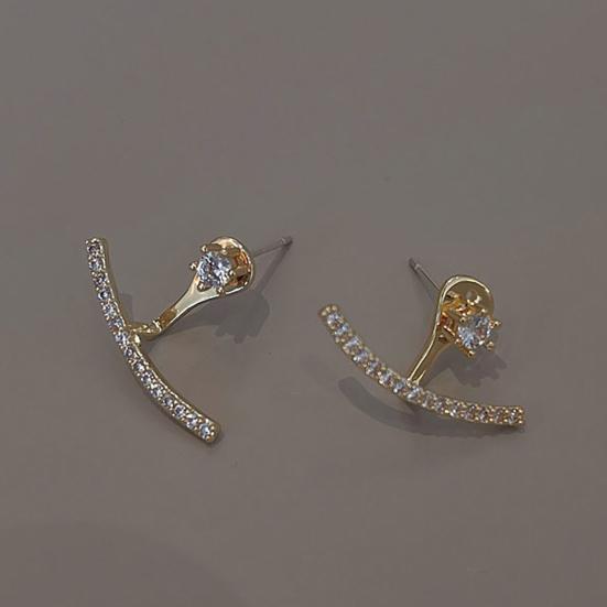 1 Pair Rhinestone Earrings for Women, Cubic Zirconia Stud Earrings, Lightweight Cartilage Helix Earring Jewelry