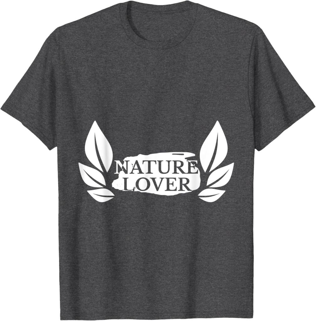 Nature Lover Graphic TShirt Leaves Design Casual Cotton Round Neck Short Sleeve Tee