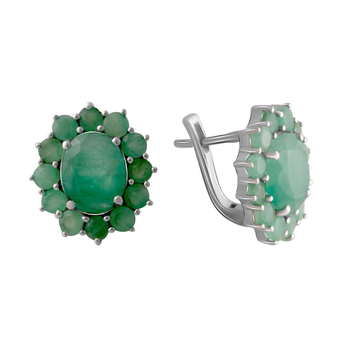 

Серебряные серьги с натуральным изумрудом 8.02ct (2065135) смарагдовий