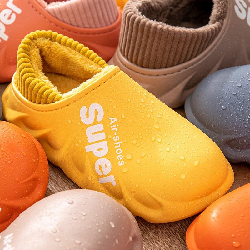 Winter House Colsony Slippers Men Slippers Waterproof Warm Men Shoes Women Couples Non Slip Plush Cotton Indoor Shoes Men