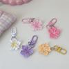 Romantic Cherry Blossom Keychains Sweet Minimalist Floral Charms, Lobster Clasp Gift for Couples and Friends, Decorative Bag Accessories