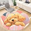 1pc Fluffy Poodle Office Round Area Rug, Indoor Mat Suitable ForOffice, Under Office Chairs Bedroom Living Room Home Decor T201