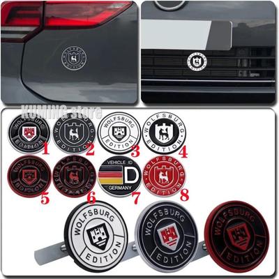 3D Metalen Duits Wolfsburg logo Sticker Auto Kofferbak Logo Stickers Voorgrille Embleem Badge Voor GTI Golf 2 3 4 5 6 7 MK2 MK3 MK4 MK5 MK6 MK7