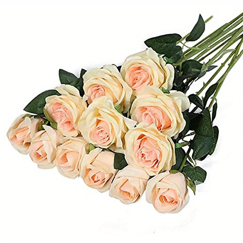 

10pcs Realistic Artificial Rose Bouquet for Weddings, Birthdays, and More for Floral Arrangements and Home Decor 10pcs