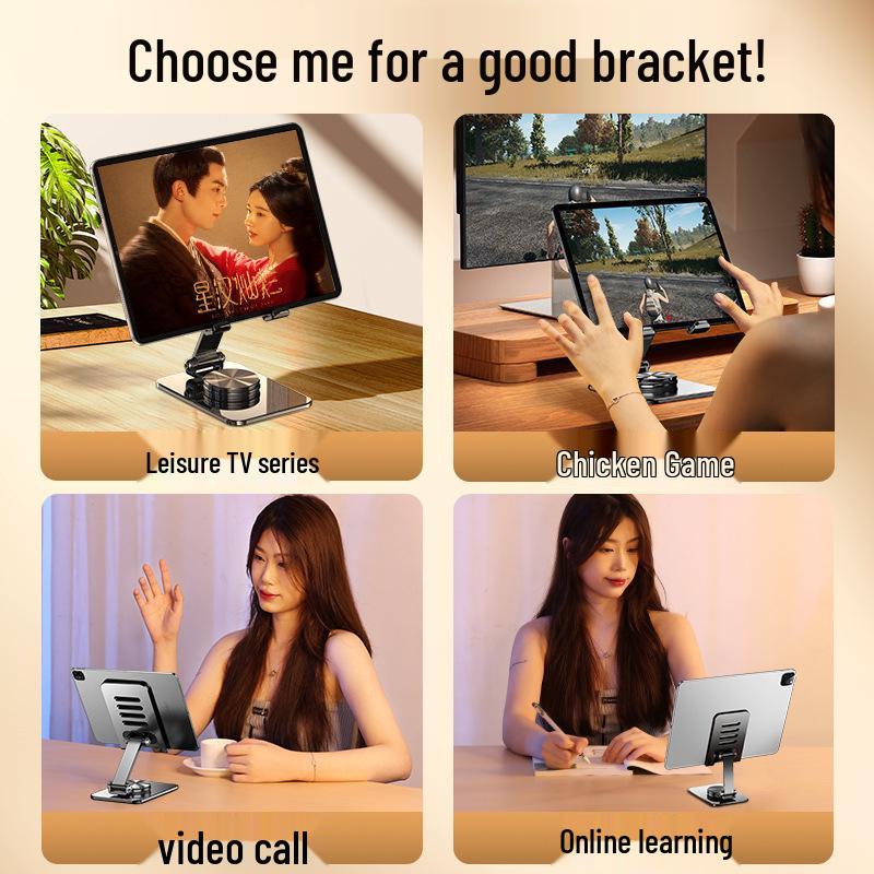 Universal Foldable & Rotatable Metal Phone Holder for iPad
