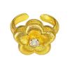 Italian Vintage Brushed Bramble Vine Zircon Ring Medieval Vintage Brushed Small Flower Personality Ring