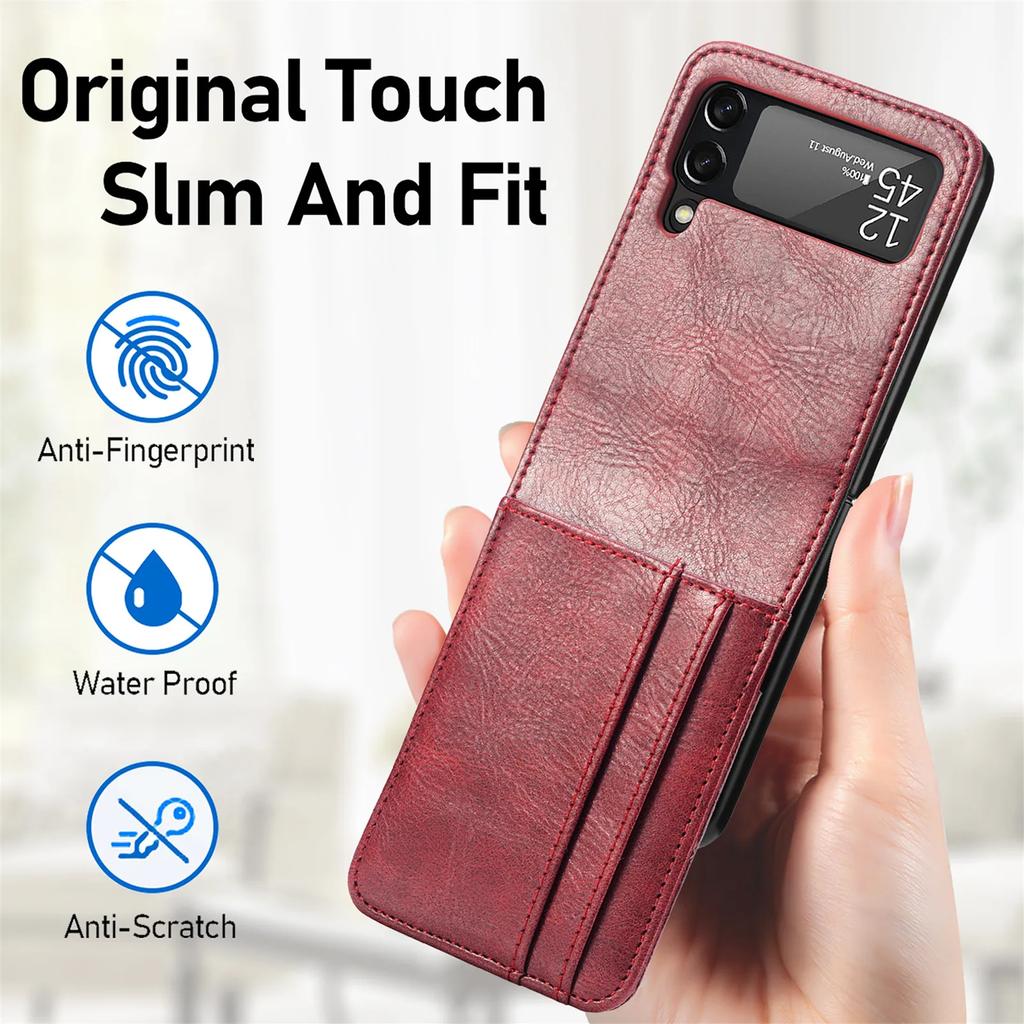 Leder Portemonnaie Tasche Hülle für Samsung Galaxy Z Flip 3 5 6 7 Flip7 FE flip6 Flip5 Flip4 Flip3 5G Flip 4 2 flip2 Kartensteckplatz Hüllen