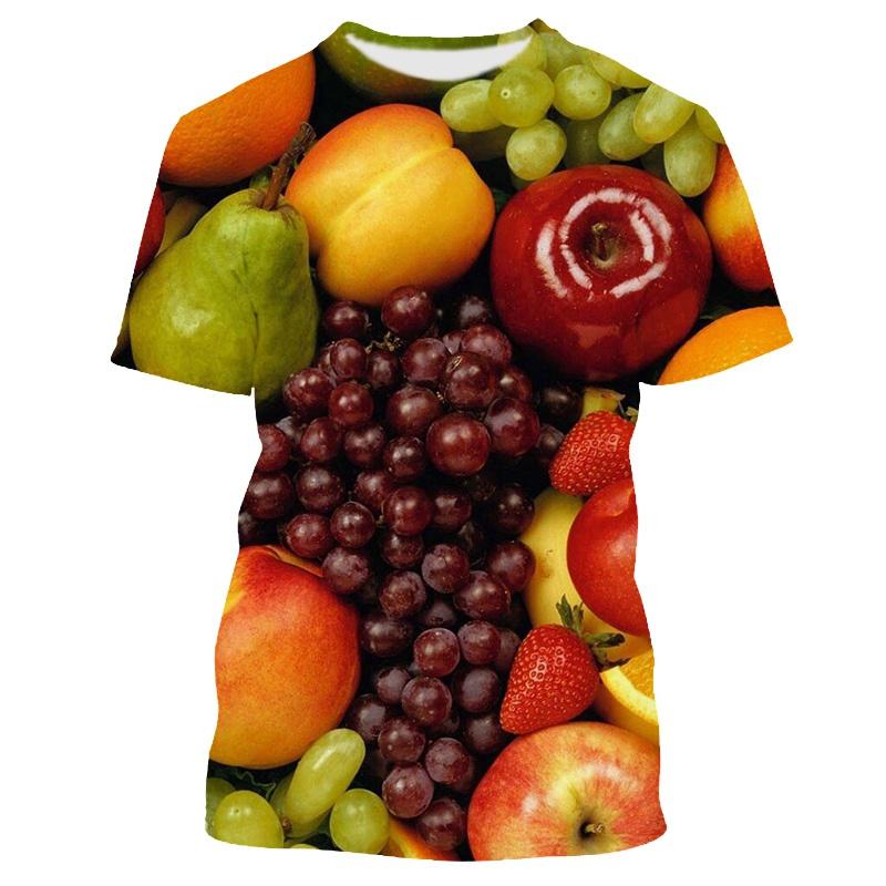 Früchte Beeren Muster Herren T-Shirt Lässig Herren Weich Locker Kurzarm Kleidung Modisch Streetwear Lustig Rundhals Oberteile