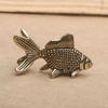 Brass Fish Animals Feng Shui Koi Figurines Small Animal Statues Desktop Lucky Treasure Ornament for Home Office Decoration