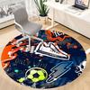 1 Stück Fußball Sport Büro Runder Teppich, Matte Geeignet für Büro, Unter Bürostühlen Schlafzimmer Wohnzimmer Heimdekoration, Raum Deko