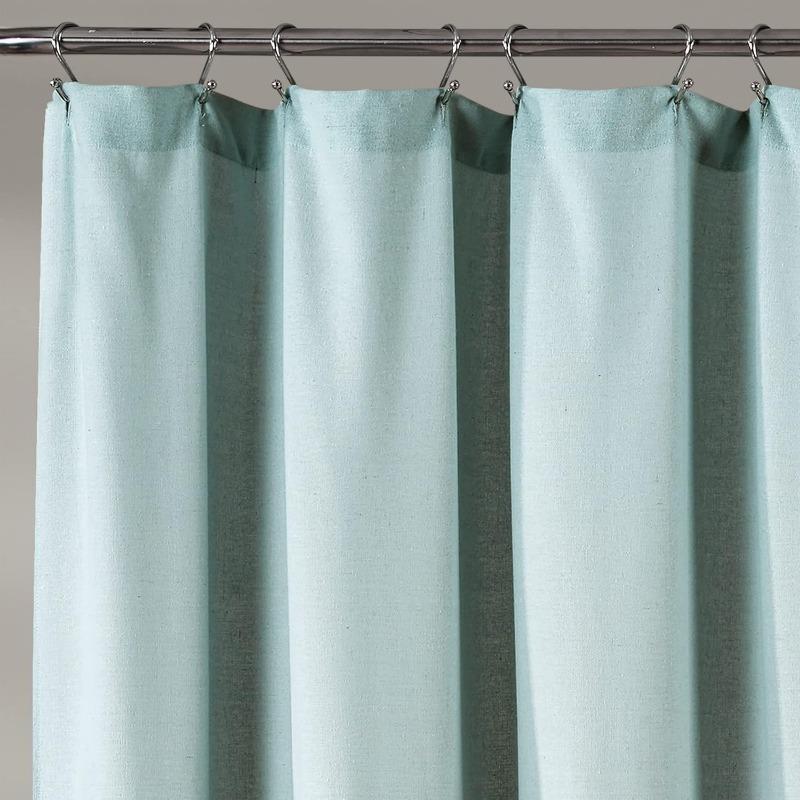 Shower Curtain, Linen Button Design, Chic Bathroom Decor ( 72" X 84")