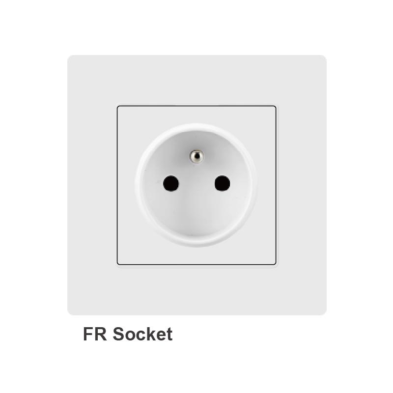 EU-Standard Weißer Kunststoff Panel Strom 250V 16A Retro-Stil Langlebig Haus Elektrisch Doppel Französisch 2P+T Stecker Steckdosen 82mm*145mm Schalter Hersteller