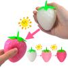Simulated Color-changing Strawberry Squishy Fruit Hand Anti-stress Squeeze Ball Decompression Toys for Children Sensory Autism
