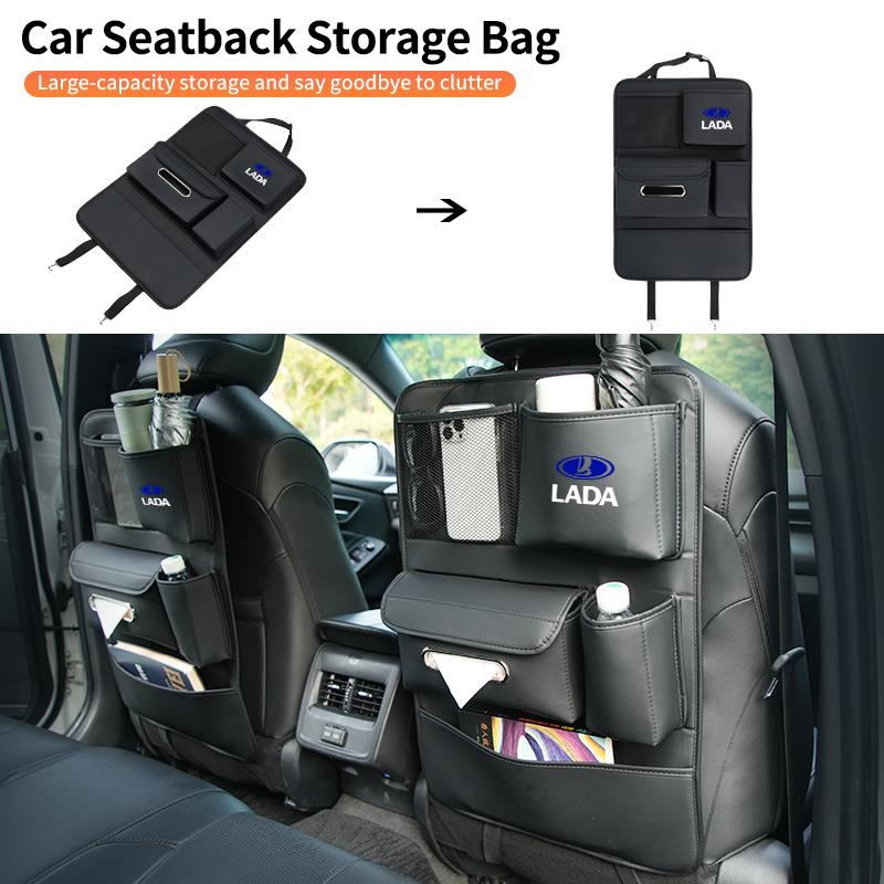Car Seatback Organizer Anti-Kick Pad Trunk Storage Bag Accessories For Lada Priora Sedan Sport Kalina Granta Vesta Niva Largus V