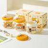 Korean Creative Bread Mug Cartoon Cat Ceramic Cup with Lid Household Water Cup Birthday Gift Souvenir