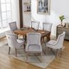 Luxurious Dining Chair (Kitchen Chair Living Room Chair, 6 pcs), Upholstered Chair with Nailhead Trim, Solid Wood Legs, Velvet Cover, Grey
