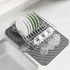 Yousheng Silicone Kitchen Drain Mat Anti-Slip Insulated Countertop Protective Pad High-Temperature Resistant Slope Draining Mat for Fun Function