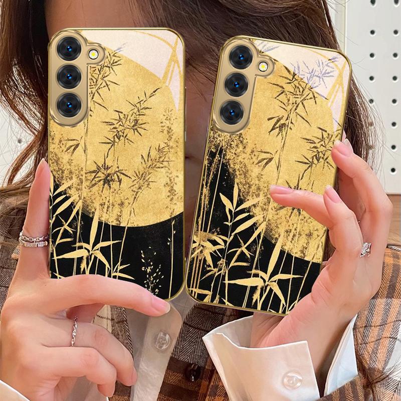 Cypress Forest Scenery For Samsung Galaxy S26 S20 FE S21 S22 S23 Plus S24 Ultra 25Ultra S21+ S9 S22 S8 Golden Glass Phone Case