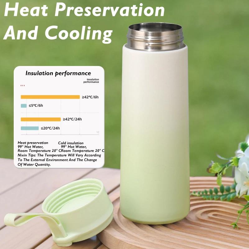 500ml 304 Stainless Steel Vacuum Portable Tumbler  Thermos Insulated Thermal Insulation Colorful Water Cup Outdoor Water Bottle