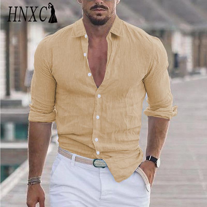 HNXC Baumwolle Langarm T-Shirt Herrenmode Lockeres Shirt Bedrucktes Mitfühlendes Shirt