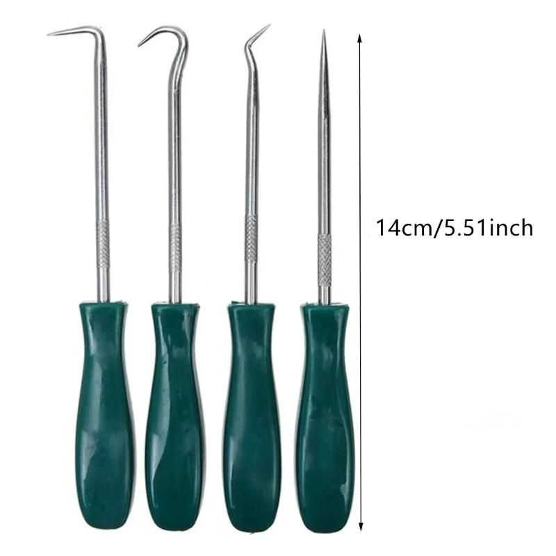 4 PCS  Professional 135mm Oil Seal Remover Set - O-Ring & Gasket Pick Hooks with Screwdriver Tips for Auto Repair Tool Kit